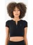 SlimFit Kadın Bisiklet Yaka Siyah- Crop Top 1