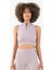 SlimFit Kadın Balıkçı Yaka Lila Crop Top 3