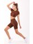 SlimFit Kadın Bisiklet Yaka Kısa Kol Sepya Crop Top 811037 4