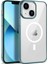 Apple iPhone 14 Plus Kılıf Iksp Wireless Şarj Özellikli Pixel Magsafe Kapak-Sierra Mavi 1