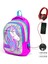 Kids Pembe Gümüş Simli Unicorn Desenli Üç Bölmeli USB Şarjlı Kulaklık Çıkışlı Okul Sırt Çantası Seti 2
