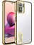 Xiaomi Redmi Note 10S Kılıf Kamera Korumalı Logo Gösteren Iksp Omega Kapak-Gold 1