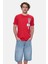 Tomlınson Kırmızı Bisiklet Yaka Baskılı Standard Fit Erkek Tshirt 1