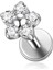 F136 Titanyum Çiçek Model Tragus Piercing - Zirkon Taşlı Tragus Piercing 1
