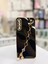 Asmobıle Samsung Galaxy A50S Uyumlu Zincirli Charm Detaylı Gold Kenarlı Parlak Şık Telefon Kılıfı 1