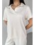 TKM-03690 Ekru Polo Yaka Bluz Salaş Pantolon Ikili Takım 4