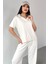 TKM-03690 Ekru Polo Yaka Bluz Salaş Pantolon Ikili Takım 5