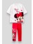 Kız Çocuk Pamuklu Kırmızı Minnie Temalı Takım - Fiyonklu T-Shirt ve Tayt 1