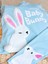 Kız Çocuk Pamuklu Mavi Tavşan Desenli Takım - Baby Bunny Sloganlı 3