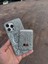 Iphone 16 Pro Gümüş Taşlı Telefon Kılıfı ve Magsafe Kredi Kartlık Cüzdan Seti 1