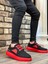 Ba0302 Boa Kalın Taban Bağcıksız Tarz Casual Siyah Kırmızı Erkek Ayakkabı 1