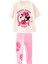 Kız Çocuk Pamuklu Ekru Minnie Temalı Takım - Parlak Fiyonklu T-Shirt ve Kelebek Desenli Tayt 3
