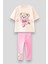 Kız Çocuk Pamuklu Pembe Ayıcık T-Shirt ve Tayt Takım - Sevimli Nakış Detaylı 1