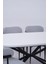 Bohem Metal Polo Boyalı Mdf Lak Panel Yemek Masa Takımı 90X170 3