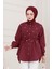 Monako Yaka Taşlı Tunik-Bordo 4
