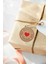 Kırmızı Kalpli Kraft Görünümlü Hand Made Teşekkürler Etiketi Paketleme ve Ürün Sticker 1