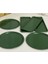 Yeşil Renk 6 Lı Dikdörtgen ve Yuvarlak Model Servis ve Sunum Tepsisi Metal Yeşil 1