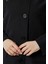 Siyah Oversize Casual Midi Trençkot 3