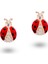 Uğur Böceği Gümüş Küpe Ssladybugk Kırmızı Renk 1