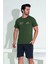 Erkek Şort Tshirt Pijama Takımı 25251 Yeşil 4