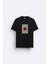 Jopanya Japan Baskılı Bisiklet Yaka Normal Kalıp Siyah Tişört T-Shirt 1