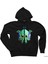 Ahtapot Sevimli Siyah Fermuarlı Kapşonlu Sweatshirt 1