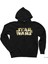 Star Wars Logo Detrited Siyah Fermuarlı Kapşonlu Sweatshirt 1