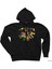 Spiderman And Enemies Siyah Fermuarlı Kapşonlu Sweatshirt 1