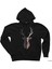 Geyik Çizim Siyah Fermuarlı Kapşonlu Sweatshirt 1