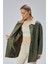 Haki Oversize Casual Midi Trençkot 2