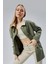 Haki Oversize Casual Midi Trençkot 1