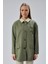 Haki Oversize Casual Midi Trençkot 5