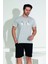 Erkek Şort Tshirt Pijama Takımı 25252 Gri 1