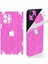 Apple iPhone 16 360 Full Arka Kaplama Koruma Sticker Kılıfsız Kullanım Için Simli Pembe 1