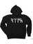 Göktürkçe Türk Siyah Fermuarlı Kapşonlu Sweatshirt 1