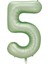 5 Rakam Retro Yeşil Folyo Balon 34 Inç 76 cm 1