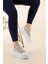 Kadın Yüksek Taban Hafif Rahat Taban Keten Günlük Bağcıklı Kadın Sneaker Spor Ayakkkabı 3