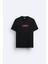 Londro London Baskılı Bisiklet Yaka Normal Kalıp Siyah Tişört T-Shirt 1