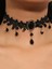 Siyah Taşlı Dantelli Kolye 3