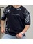 Erkek Oversize Baskili T-Shirt Siyah 1