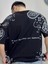 Erkek Oversize Baskili T-Shirt Siyah 2