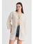 Natural Yaka Örgü Trim Detaylı Bağcıklı Kimono 4411A 3