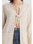 Natural Yaka Örgü Trim Detaylı Bağcıklı Kimono 4411A 4