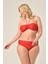 Kadın Büyük Beden Kırmızı Straplez Boyundan Bağlı Bikini Takımı 3