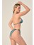 Aquaviva Kadın Mavi Yılan Desen Üçgen Slip Büzgülü Brazılıan Bikini Takımı 4