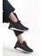 Alya Bağcıklı Ortopedik Taban Taşlı Kadın Sneaker Spor Ayakkabı Bt - Siyah 2