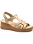 24028801 Kadın Deri Dolgu Topuk Comfort Sandalet 1