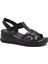 24028801 Kadın Deri Dolgu Topuk Comfort Sandalet 1