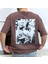 Erkek Baskili T-Shirt American Brown 1