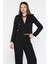 Kadın Dört Düğmeli Blazer Ceket Palazzo Pantolon Ikili Takım P-00016148 3